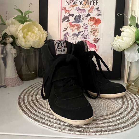 Ash womens suede wedge sole sneakers - Picture 6 of 9